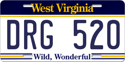 WV license plate DRG520