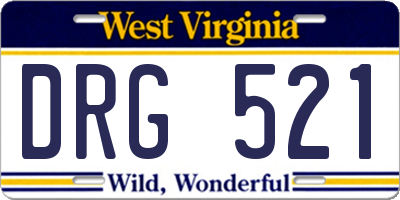 WV license plate DRG521
