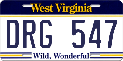 WV license plate DRG547