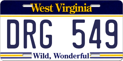 WV license plate DRG549