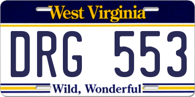 WV license plate DRG553