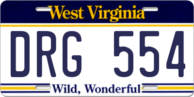 WV license plate DRG554