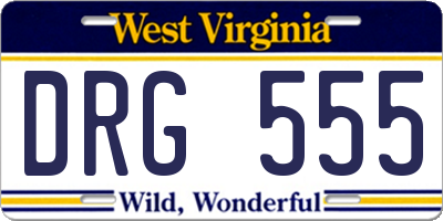 WV license plate DRG555