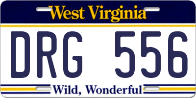WV license plate DRG556