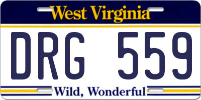 WV license plate DRG559