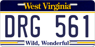 WV license plate DRG561