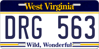 WV license plate DRG563