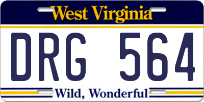 WV license plate DRG564
