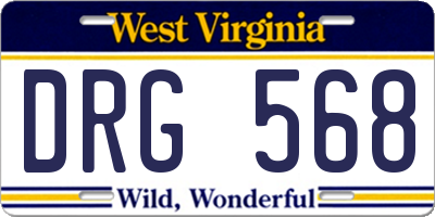 WV license plate DRG568