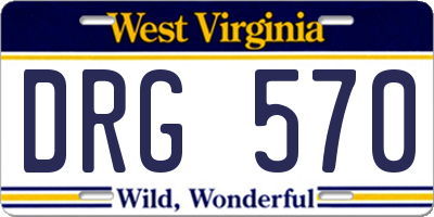 WV license plate DRG570