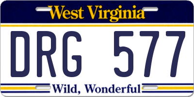 WV license plate DRG577
