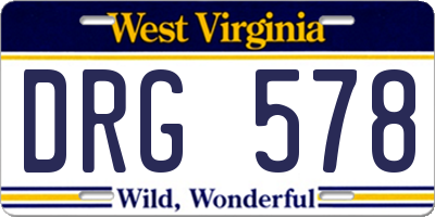 WV license plate DRG578