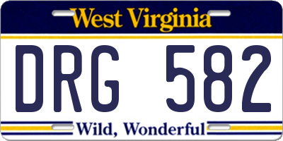 WV license plate DRG582