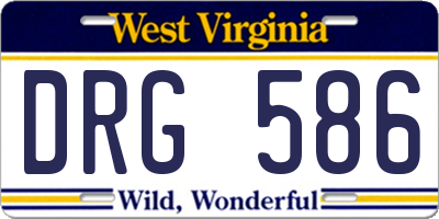 WV license plate DRG586