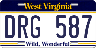 WV license plate DRG587