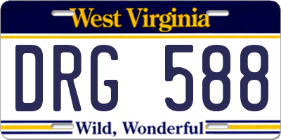WV license plate DRG588
