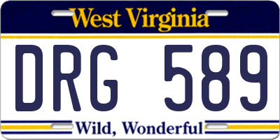 WV license plate DRG589