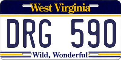 WV license plate DRG590