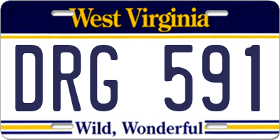 WV license plate DRG591