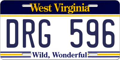 WV license plate DRG596