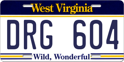 WV license plate DRG604