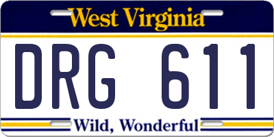 WV license plate DRG611