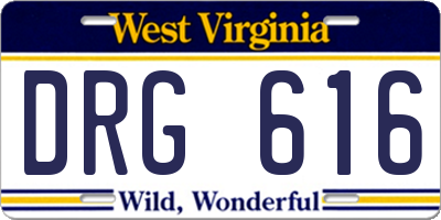 WV license plate DRG616