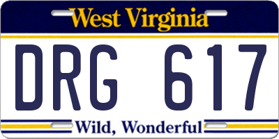 WV license plate DRG617