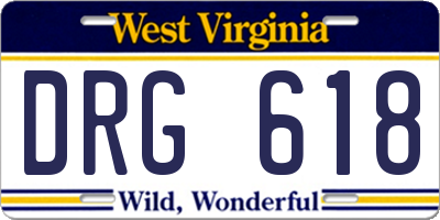 WV license plate DRG618