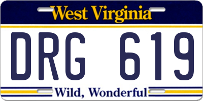 WV license plate DRG619