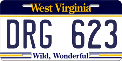 WV license plate DRG623
