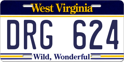 WV license plate DRG624