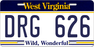 WV license plate DRG626