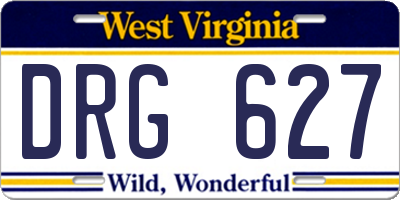 WV license plate DRG627