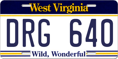 WV license plate DRG640