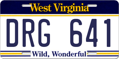 WV license plate DRG641