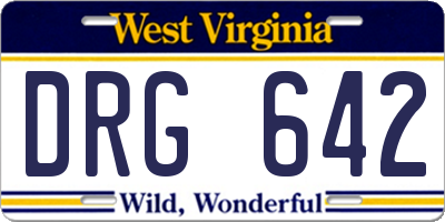 WV license plate DRG642