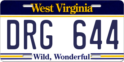 WV license plate DRG644
