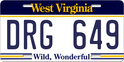 WV license plate DRG649