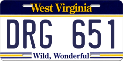 WV license plate DRG651