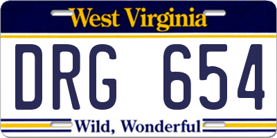 WV license plate DRG654