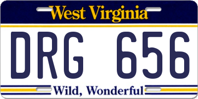 WV license plate DRG656