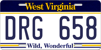 WV license plate DRG658