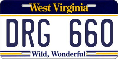 WV license plate DRG660