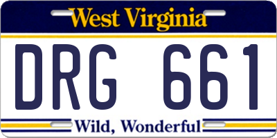 WV license plate DRG661