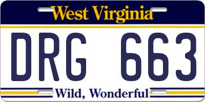 WV license plate DRG663