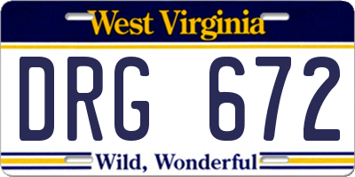 WV license plate DRG672