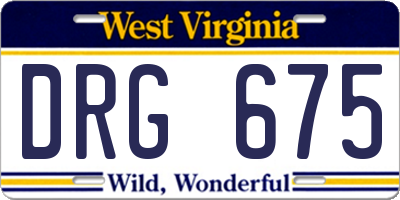 WV license plate DRG675