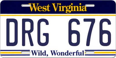 WV license plate DRG676