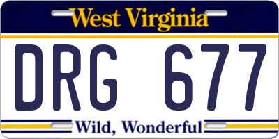 WV license plate DRG677